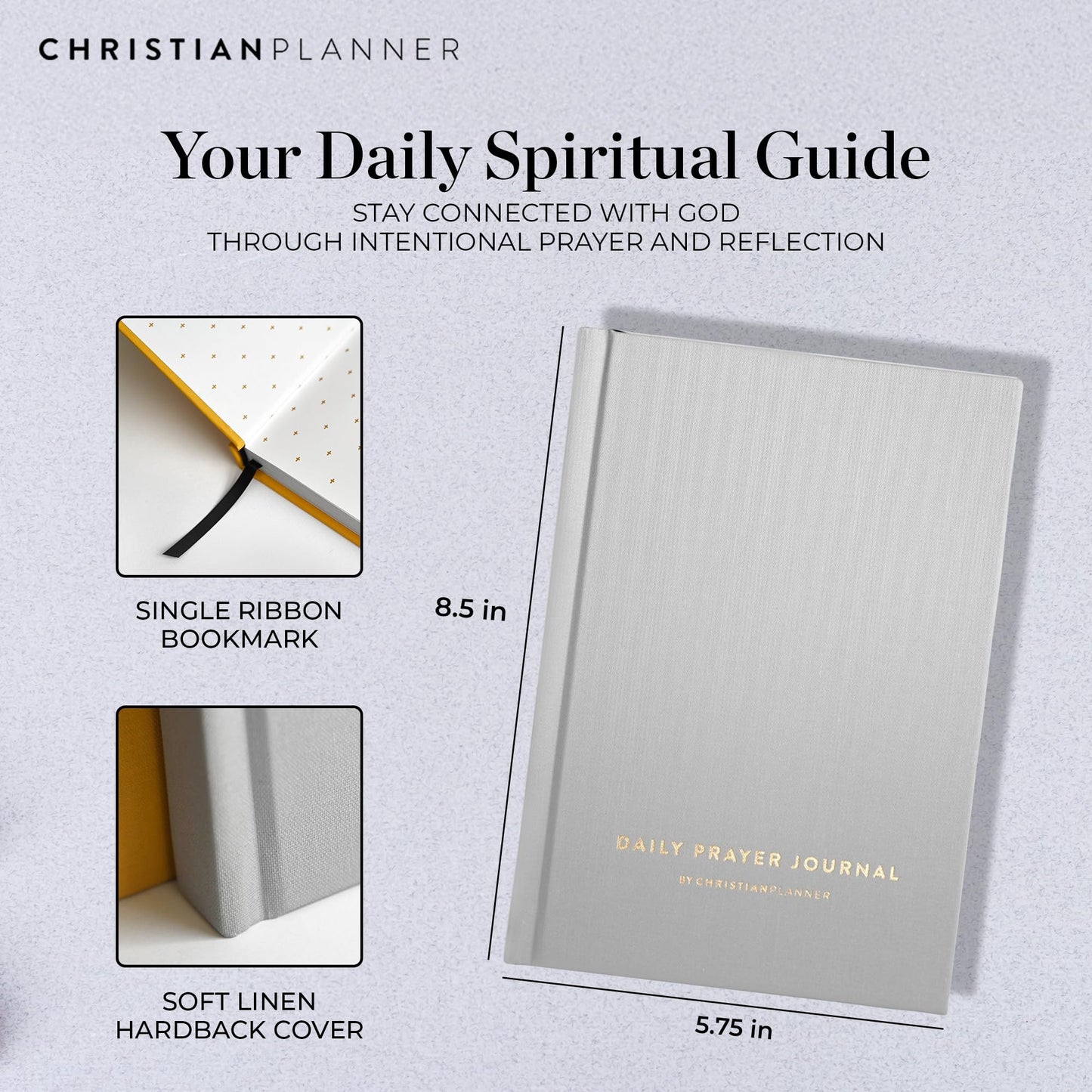 Daily Prayer Journal by Christian Planner 6 Month Undated Journal - Inspire Your Connection with The Lord - Prayer Habits & Bible Study (Indigo Blue)